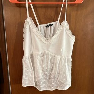 SHEIN white lace tank size medium